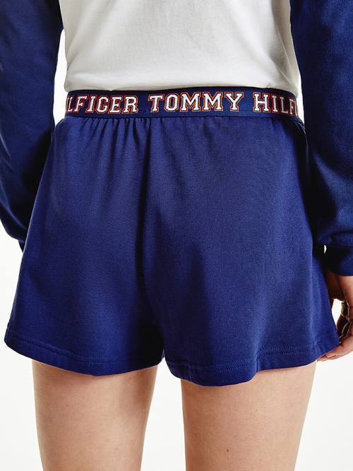 Tommy Hilfiger Lounge Logo Waistband Track Korte Broek Dames Blauw | TH287DXW