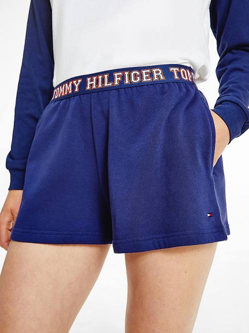 Tommy Hilfiger Lounge Logo Waistband Track Korte Broek Dames Blauw | TH287DXW