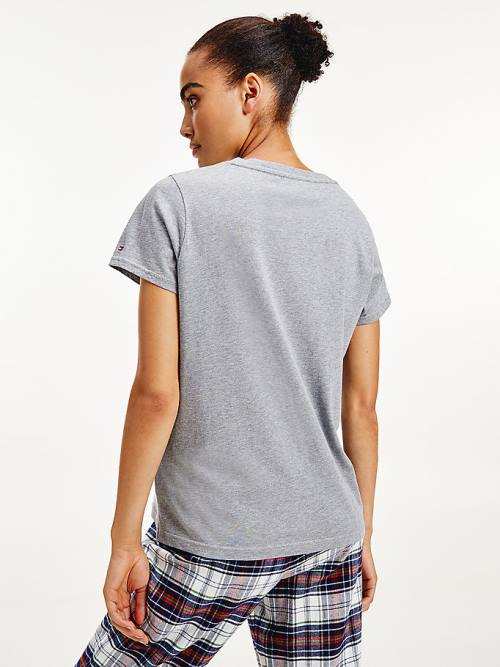 Tommy Hilfiger Lounge Organic Katoenen T-shirts Dames Grijs | TH318RSI