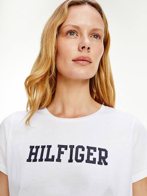 Tommy Hilfiger Lounge Organic Katoenen T-shirts Dames Wit | TH637AIW