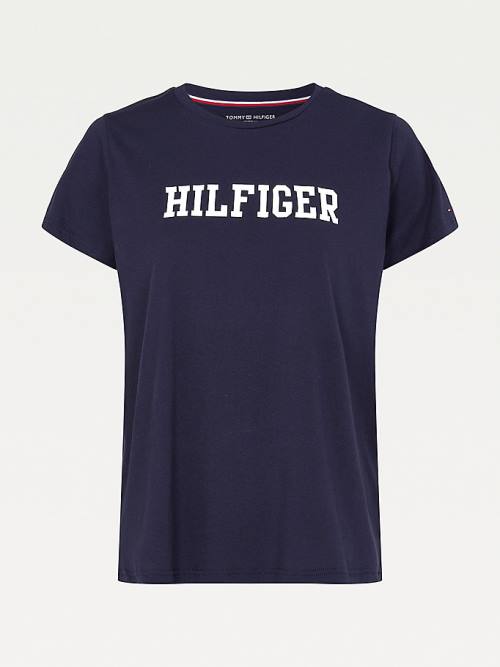 Tommy Hilfiger Lounge Organic Katoenen T-shirts Dames Blauw | TH867XQU