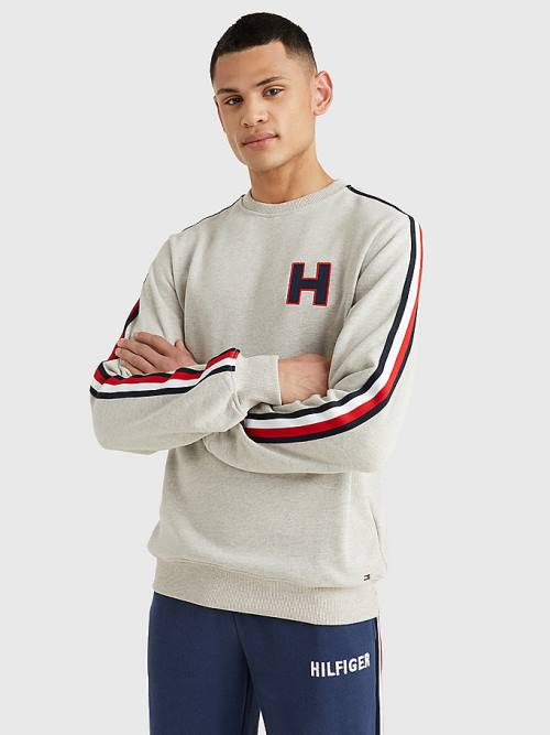 Tommy Hilfiger Lounge Signature Tape Sweatshirt Pyjamas Heren Beige | TH957UCQ