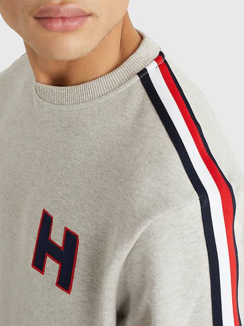 Tommy Hilfiger Lounge Signature Tape Sweatshirt Pyjamas Heren Beige | TH957UCQ