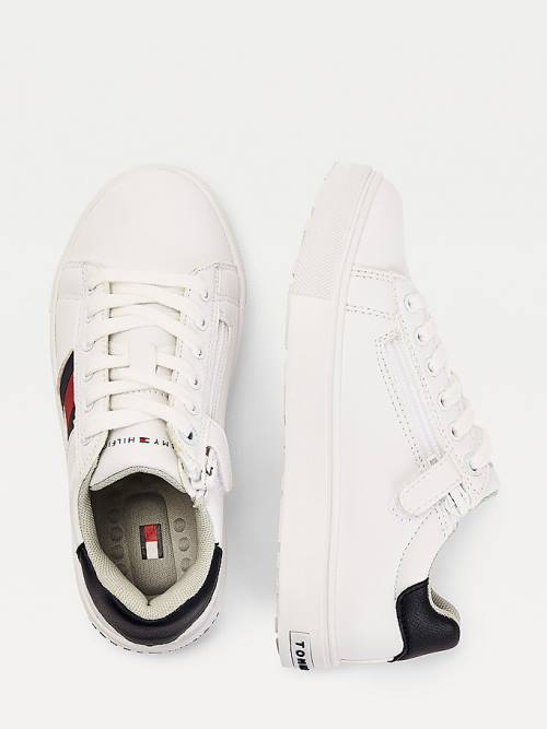 Tommy Hilfiger Low-Top Flag Sneakers Jongens Wit | TH938WLJ