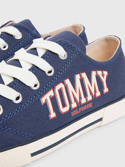 Tommy Hilfiger Low-Top Kanten-Up Varsity Sneakers Meisjes Blauw | TH834CUG