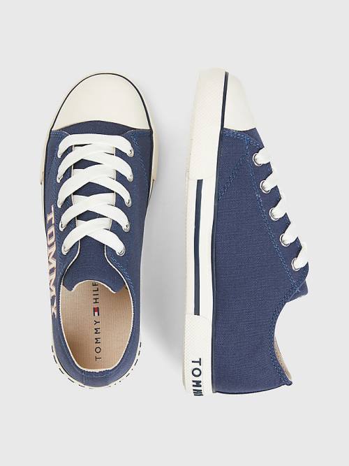 Tommy Hilfiger Low-Top Kanten-Up Varsity Sneakers Meisjes Blauw | TH834CUG