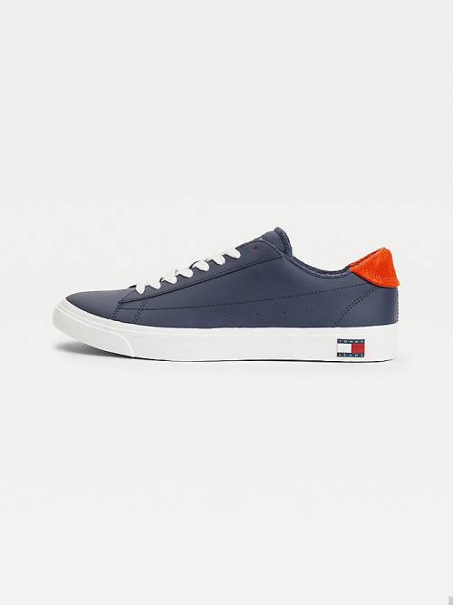 Tommy Hilfiger Low-Top Vulcanised Sneakers Heren Blauw | TH164WSN