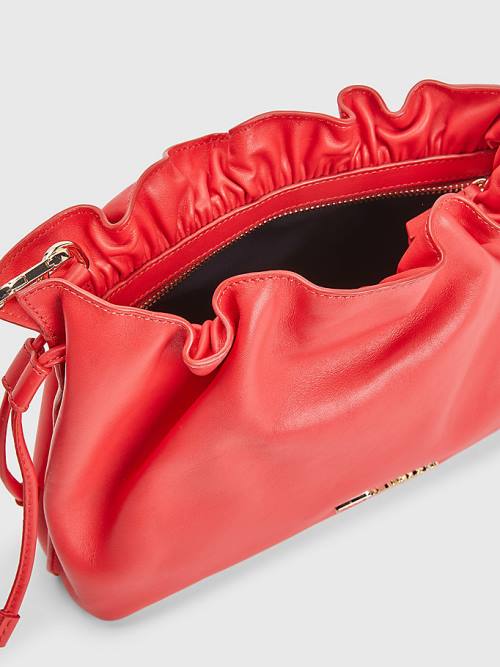 Tommy Hilfiger Luxe Leren Clutch Tassen Dames Rood | TH832QBC