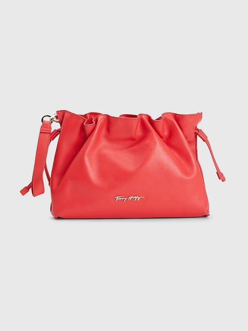 Tommy Hilfiger Luxe Leren Clutch Tassen Dames Rood | TH832QBC