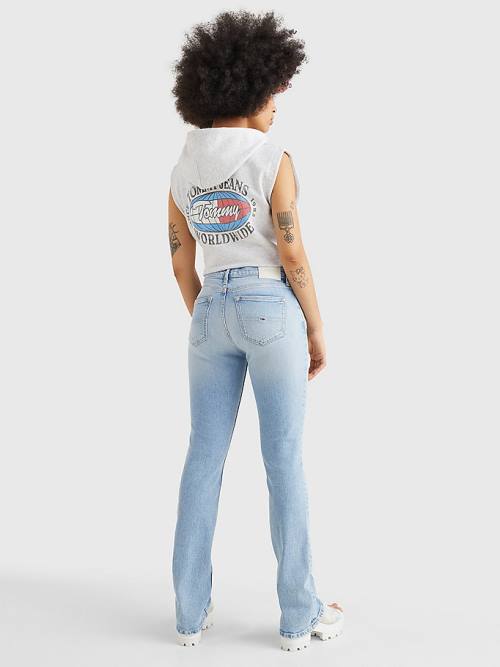 Tommy Hilfiger Maddie Mid Rise Bootcut Faded Jeans Dames Denim | TH762IXR