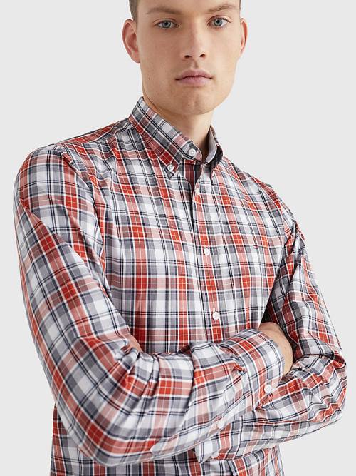 Tommy Hilfiger Madras Check Regular Fit Overhemd Heren Rood | TH065TAU