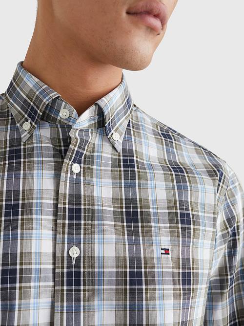 Tommy Hilfiger Madras Check Regular Fit Overhemd Heren Groen | TH684KMF