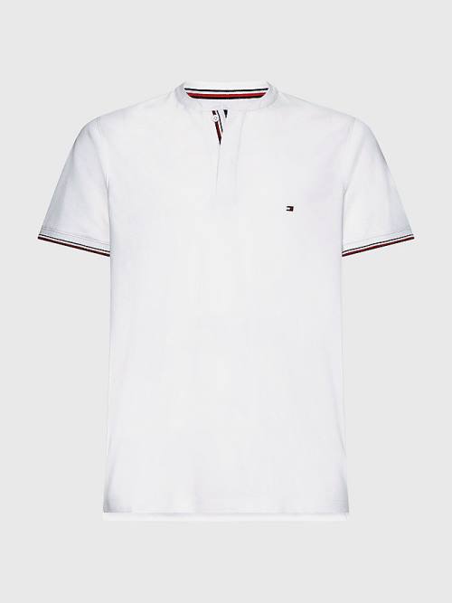 Tommy Hilfiger Mandarin Collar Slim Fit Poloshirt Heren Wit | TH980HXG