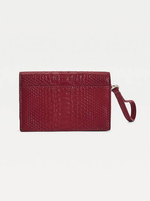 Tommy Hilfiger Medium Monogram Lock Snake Print Portefeuille Dames Rood | TH857KZN