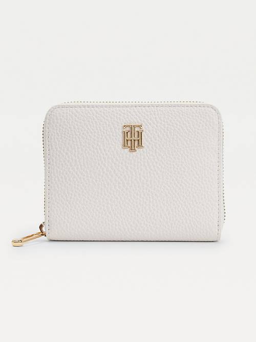 Tommy Hilfiger Medium Zip-Around Monogram Portefeuille Dames Wit | TH462TLF