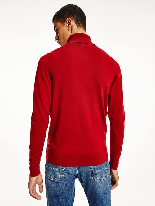 Tommy Hilfiger Merino Wool Roll Neck Jumper Truien Heren Rood | TH975ELO