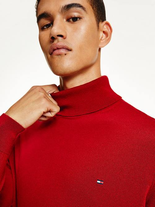 Tommy Hilfiger Merino Wool Roll Neck Jumper Truien Heren Rood | TH975ELO