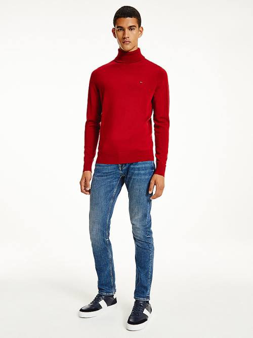 Tommy Hilfiger Merino Wool Roll Neck Jumper Truien Heren Rood | TH975ELO