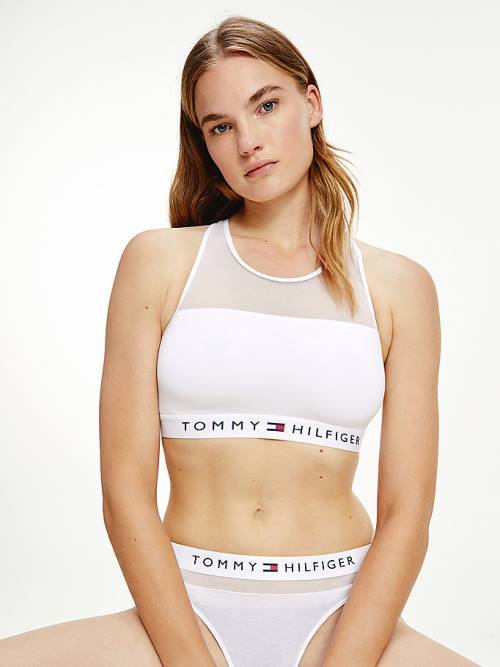 Tommy Hilfiger Mesh Panel Bralette Ondergoed Dames Wit | TH279USV