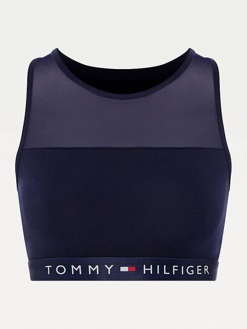 Tommy Hilfiger Mesh Panel Bralette Ondergoed Dames Blauw | TH418HRN