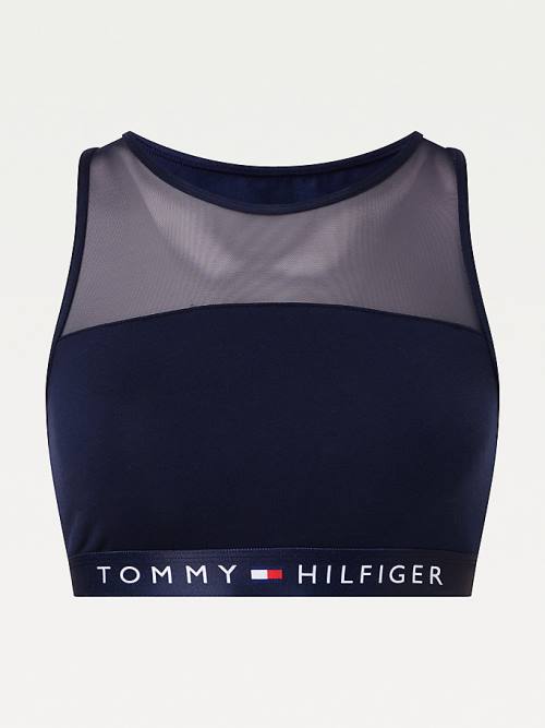 Tommy Hilfiger Mesh Panel Bralette Ondergoed Dames Blauw | TH418HRN