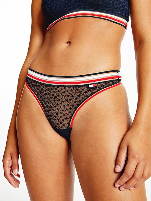 Tommy Hilfiger Mesh String Ondergoed Dames Blauw | TH648CMI