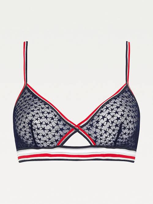 Tommy Hilfiger Mesh Triangle Bralette Ondergoed Dames Blauw | TH095YRF