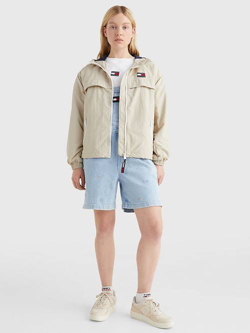 Tommy Hilfiger Met Capuchon Chicago Windbreaker Jassen Dames Beige | TH365WKU