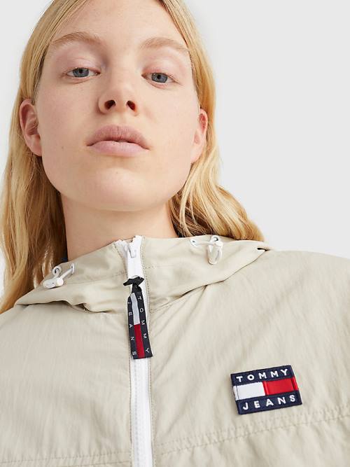 Tommy Hilfiger Met Capuchon Chicago Windbreaker Jassen Dames Beige | TH365WKU