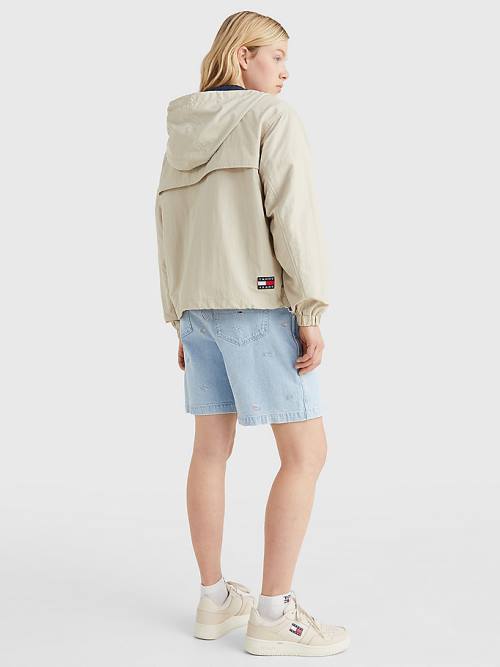 Tommy Hilfiger Met Capuchon Chicago Windbreaker Jassen Dames Beige | TH365WKU