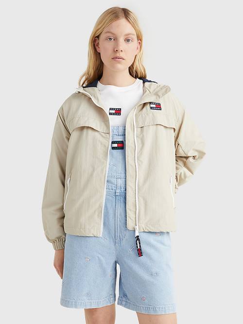 Tommy Hilfiger Met Capuchon Chicago Windbreaker Jassen Dames Beige | TH365WKU