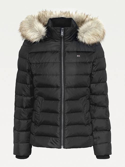 Tommy Hilfiger Met Capuchon Down Jassen Dames Zwart | TH378IZL