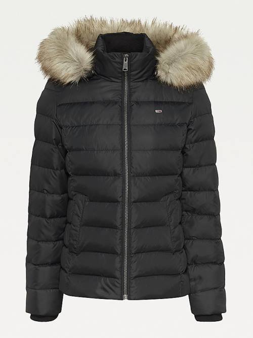 Tommy Hilfiger Met Capuchon Down Jassen Dames Zwart | TH378IZL