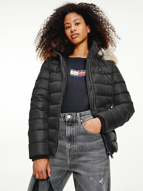 Tommy Hilfiger Met Capuchon Down Jassen Dames Zwart | TH378IZL