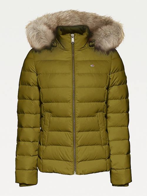 Tommy Hilfiger Met Capuchon Down Jassen Dames Groen | TH594SNF