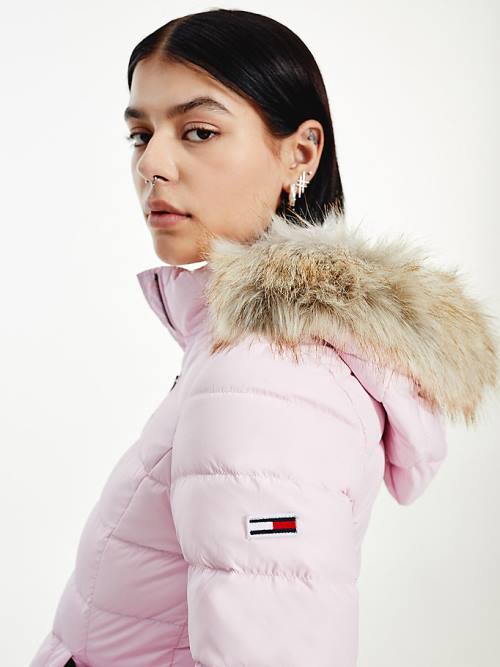 Tommy Hilfiger Met Capuchon Down Jassen Dames Roze | TH685WFG