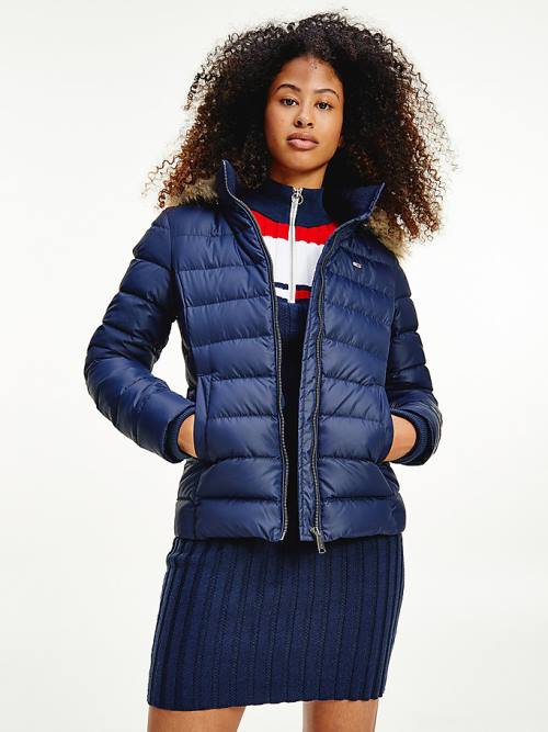 Tommy Hilfiger Met Capuchon Down Jassen Dames Blauw | TH720UBT