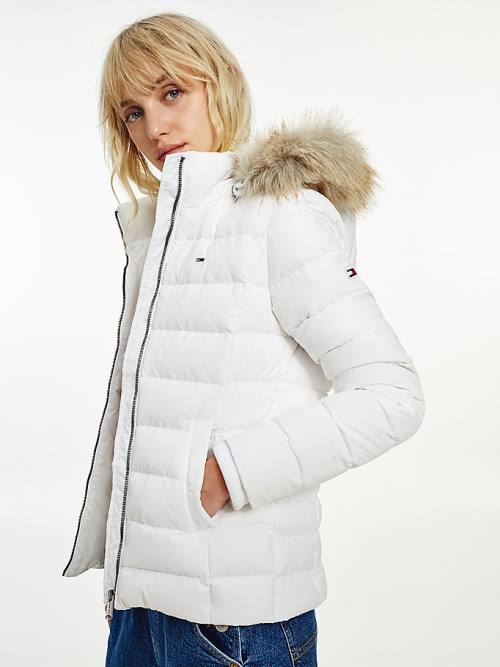 Tommy Hilfiger Met Capuchon Down Jassen Dames Wit | TH721KZP