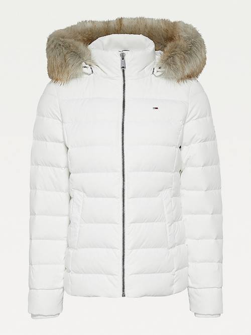 Tommy Hilfiger Met Capuchon Down Jassen Dames Wit | TH721KZP