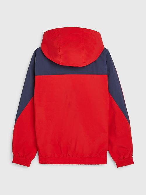 Tommy Hilfiger Met Capuchon Logo Chicago Windbreaker Jassen Meisjes Rood | TH319BOD