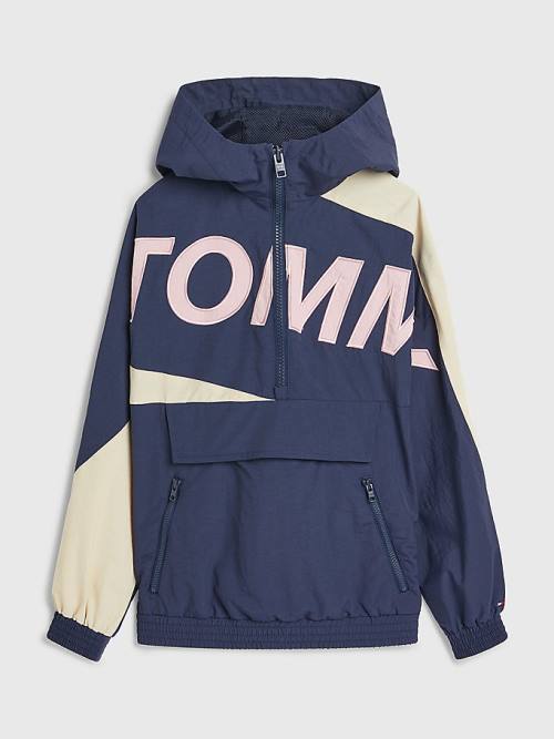 Tommy Hilfiger Met Capuchon Logo Chicago Windbreaker Jassen Jongens Blauw | TH465RXA