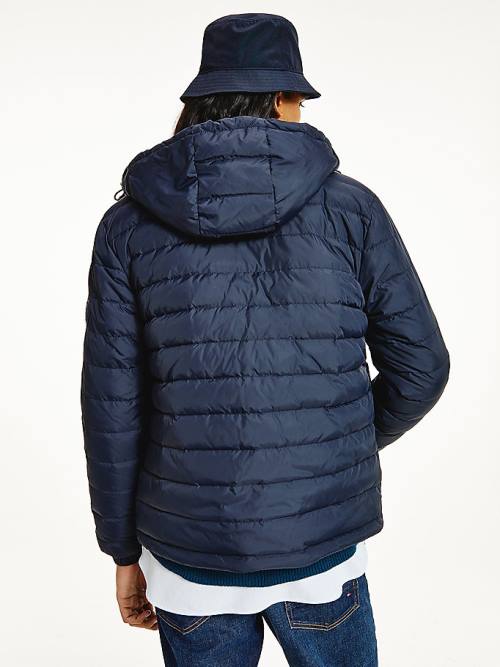 Tommy Hilfiger Met Capuchon Tape Puffer Jassen Heren Blauw | TH043TYG