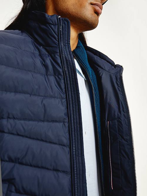 Tommy Hilfiger Met Capuchon Tape Puffer Jassen Heren Blauw | TH043TYG