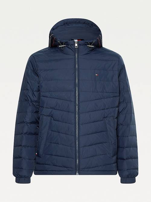 Tommy Hilfiger Met Capuchon Tape Puffer Jassen Heren Blauw | TH043TYG