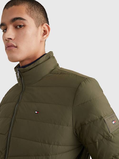 Tommy Hilfiger Met Capuchon Tape Puffer Jassen Heren Khaki | TH094UJK