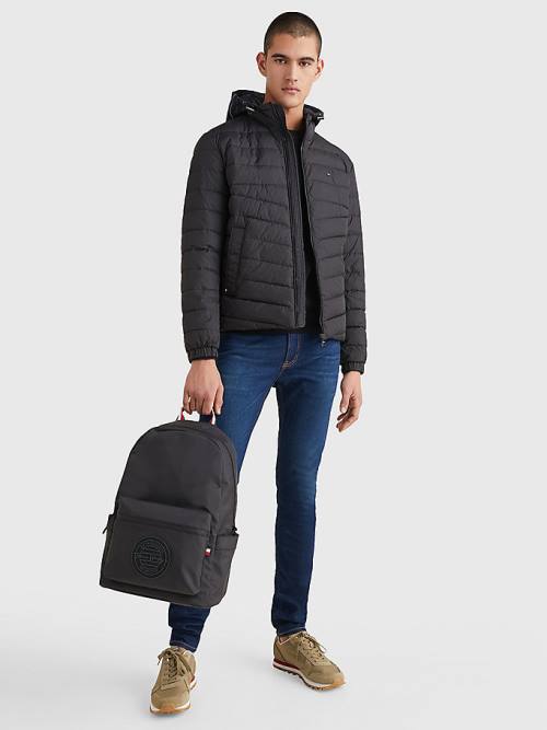 Tommy Hilfiger Met Capuchon Tape Puffer Jassen Heren Zwart | TH123LMN