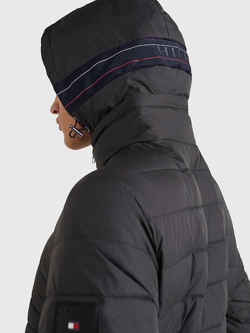 Tommy Hilfiger Met Capuchon Tape Puffer Jassen Heren Zwart | TH123LMN