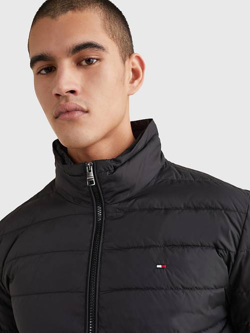 Tommy Hilfiger Met Capuchon Tape Puffer Jassen Heren Zwart | TH123LMN