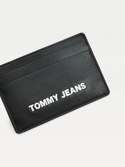 Tommy Hilfiger Metal Logo Card Holder Portefeuille Dames Zwart | TH594VUJ