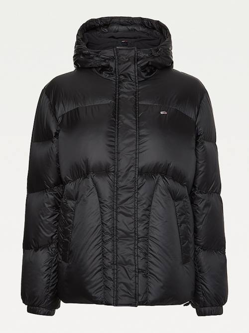 Tommy Hilfiger Metallic Down Puffer Jassen Dames Zwart | TH476FAL